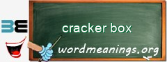 WordMeaning blackboard for cracker box